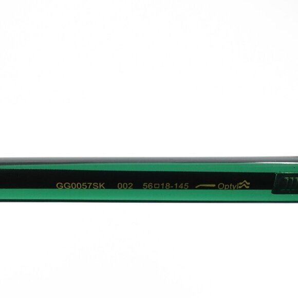 Gucci GG0057 Square Sunglasses Black Green OS - Picture 8 of 14